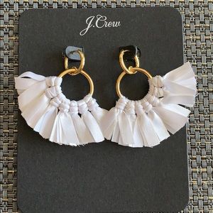 J. Crew White Fan Earrings. NWT